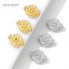 18K Gold Plated Flat Round Spacer Beads Brass Bracelet Beads For Jewelry Making,Separator For Beads,DIY Beading Accessories