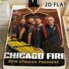 1 Pezzo Coperta in Flanella con Stampa Chicago Fire, Alta Qualità Confortevole per Tutte le Stagioni, Decorazione per la Casa, Calore e Comfort, Perfetta per Regali di Natale