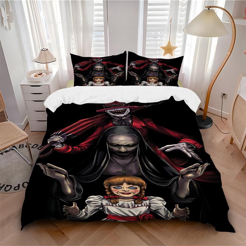 3pcs Annabelle, Horror Bedding Set: Perfect for Bedroom or Guest Room. Soft and Comfortable with No Core Included yy251031007