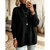 Autumn Winter Fashion Turtleneck Sweater Women Elegant Loose Knit Pullover Soft Cozy Thickened Base Layer Jumper