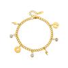 316L Stainless Steel Lightning Rhinestone Charm Bracelet For Women Fashion New Gold Plated Chain Jewelry Party Gift
