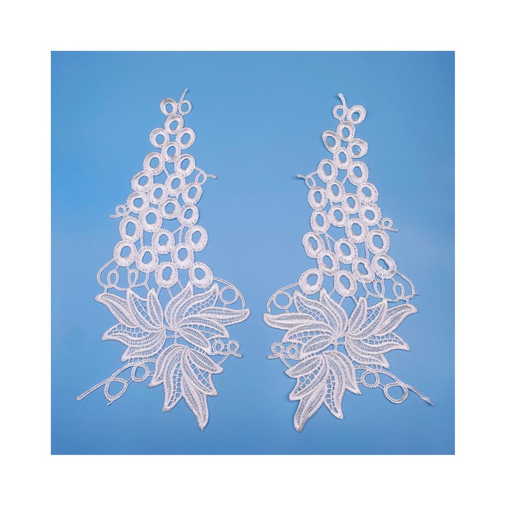 Pair Flower Children'S Clothing Water-Soluble Lace Clothing Accessories Hollow Embroidery Applique Lace Flower Jewelry Wedding Dress Wedding Shoes