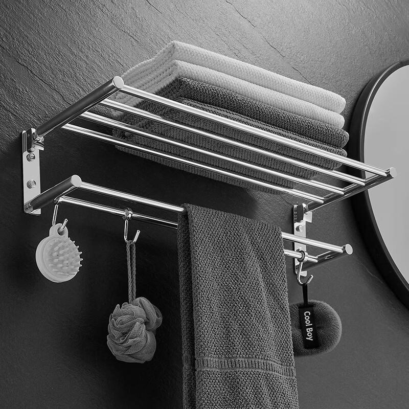 Wandmontierter klappbarer Handtuchhalter aus 304 Edelstahl