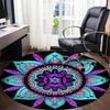 1pc Mandala Pattern Office Round Rug, Carpet for Office, Gaming, Lightweight Round Floor Mat Yy260208033