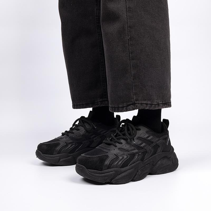 Globale Plattform Papa Schuhe Herren Frühling Herren Schuhe trendige vielseitige Casual Herren schwarze Turnschuhe ZHQ1163