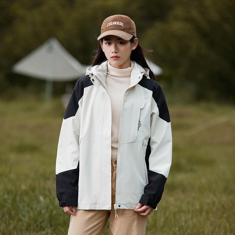 2023 New Outdoor Color Block Windbreaker: Unisex Trendy Windproof Jacket for Spring & Autumn Camping and Mountaineering.
