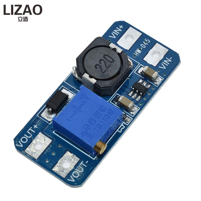 LIZAO MT3608 DC-DC Adjustable Boost Module 2A Boost Plate Step Up Module with MICRO USB 2V-24V To 5V 9V 12V 28V