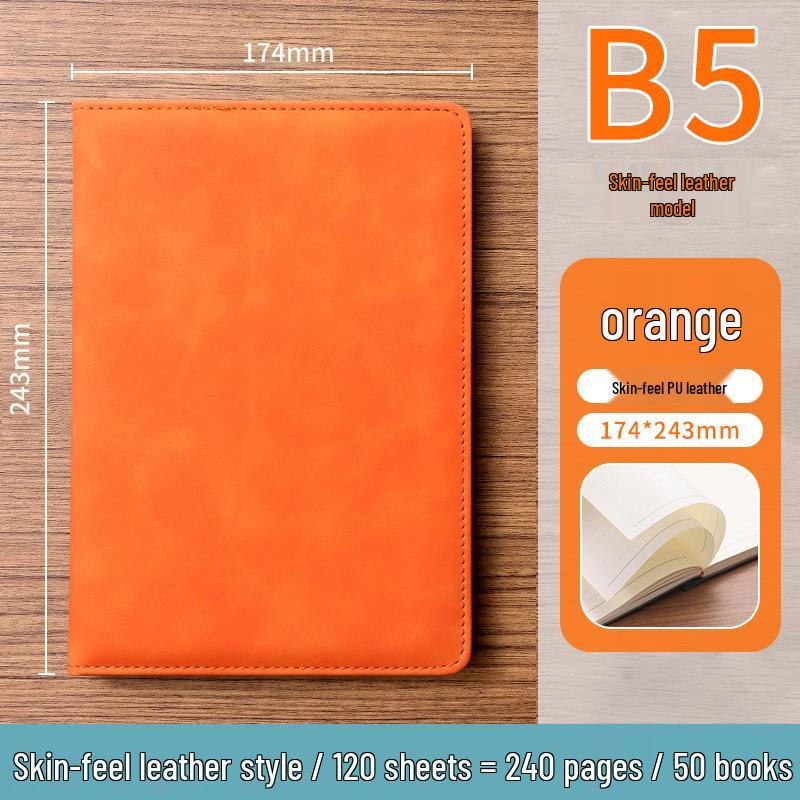 A5 Soft Leather Suede Notebook with Custom Logo - Simple B5 Business Meeting Journal, Large Thick Diary