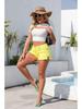 Colorful Ripped Fringe Hem Shorts In Stock