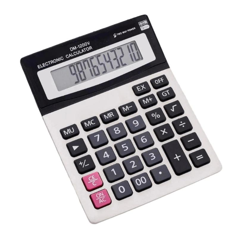 Portable 12 Digit Calculator with Comprehensive Functions for Home and Classroom Use