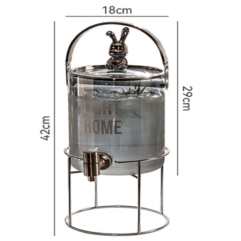 ZISIZ Heat-Resistant Glass Water Carafe with Iron Stand