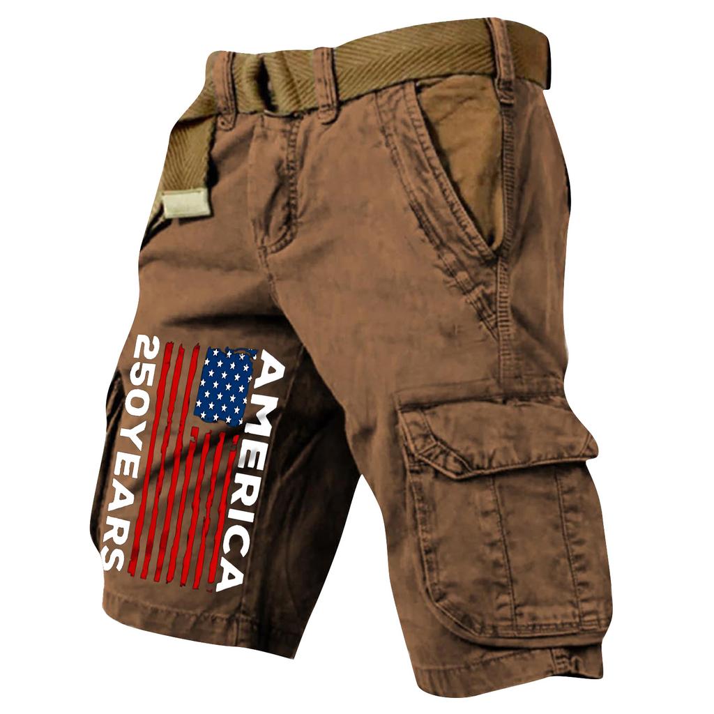 Pantaloncini Cargo Casual Stampati da Uomo per l'Estate con Tasche Multiple
