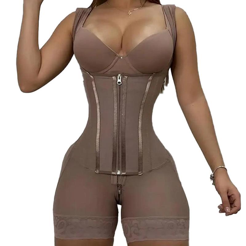 Guaina modellante dimagrante a vita alta con cerniera e bottoni Cincher vita Modellatore del corpo
