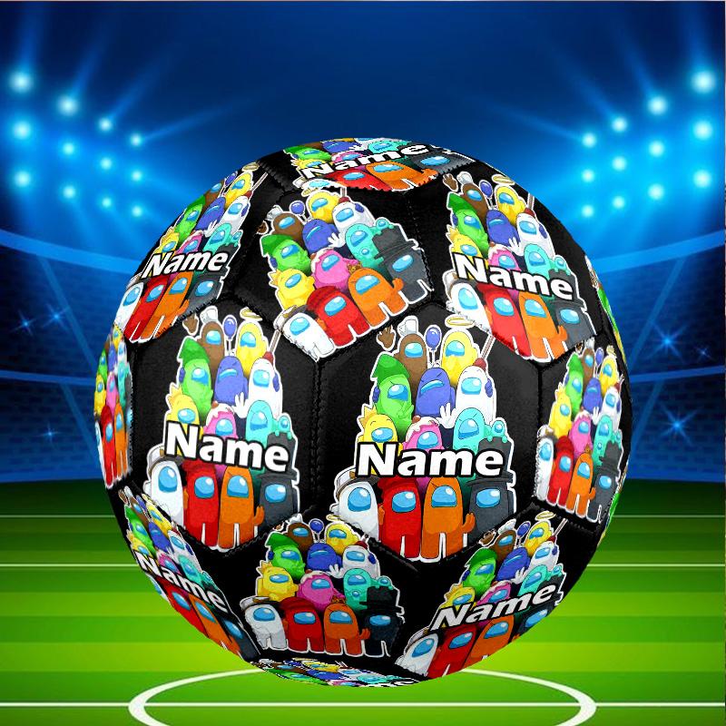 Custom Name Personalized Among Us Print Size 5 Soccer Ball Training & Match Football, for Team, Kicking, Gift for Football