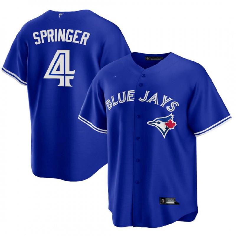 2026 Toronto Blue Jays 27 Baseball Jersey Loose Fit Button-Up Short Sleeve V-Neck Cotton Shirt Men