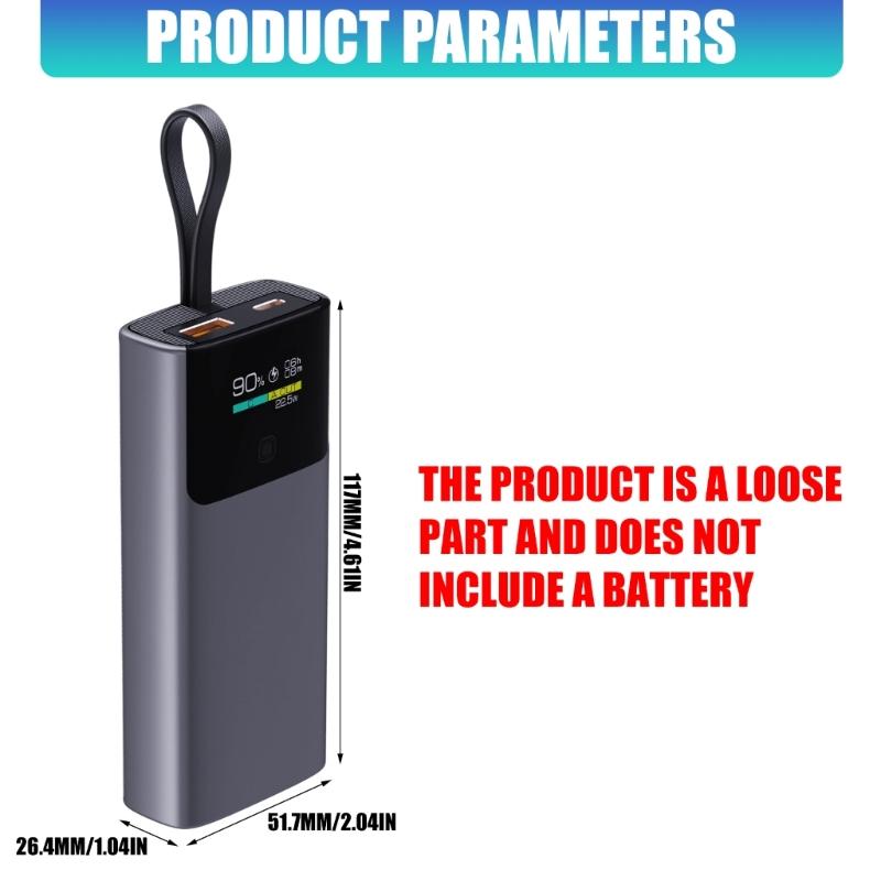 ABS Power Battery Assembly Kit Battery Holder Case PD20W Quick Charging Support for Electronics Easy To Build