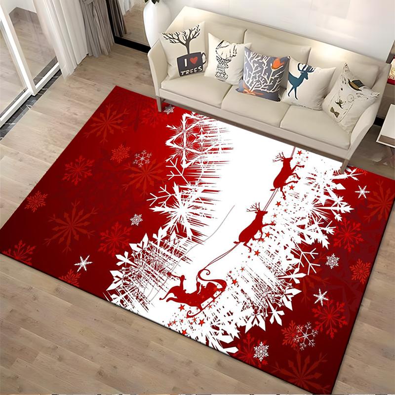 Christmas reindeer design rug, non-slip, suitable for living room and bedroom sofa