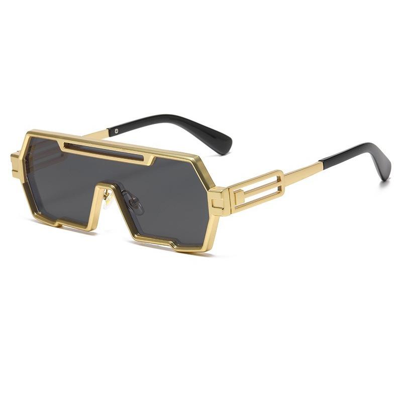 Men One-Piece Punk SunGlasses Women Luxury Brand Vintage Oversized Square Eyewear Big Frame Shade Eyewear Steampunk Sunglasses