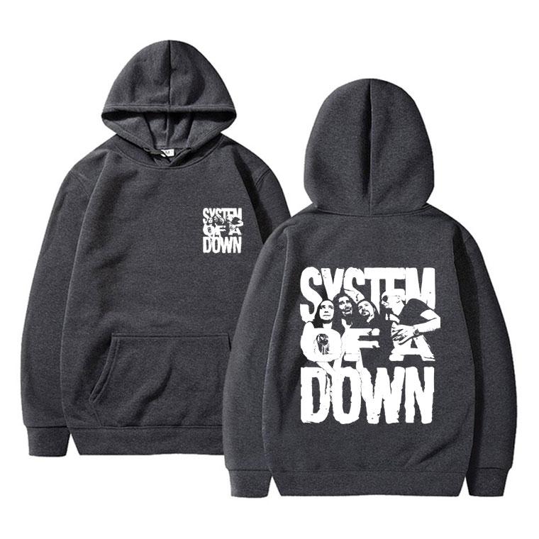 90s Alternative Metal Rock Band System of A Down Graphic Hoodie Men Women Casual Popular Sweatshirt Man Vintage Cotton Hoodies