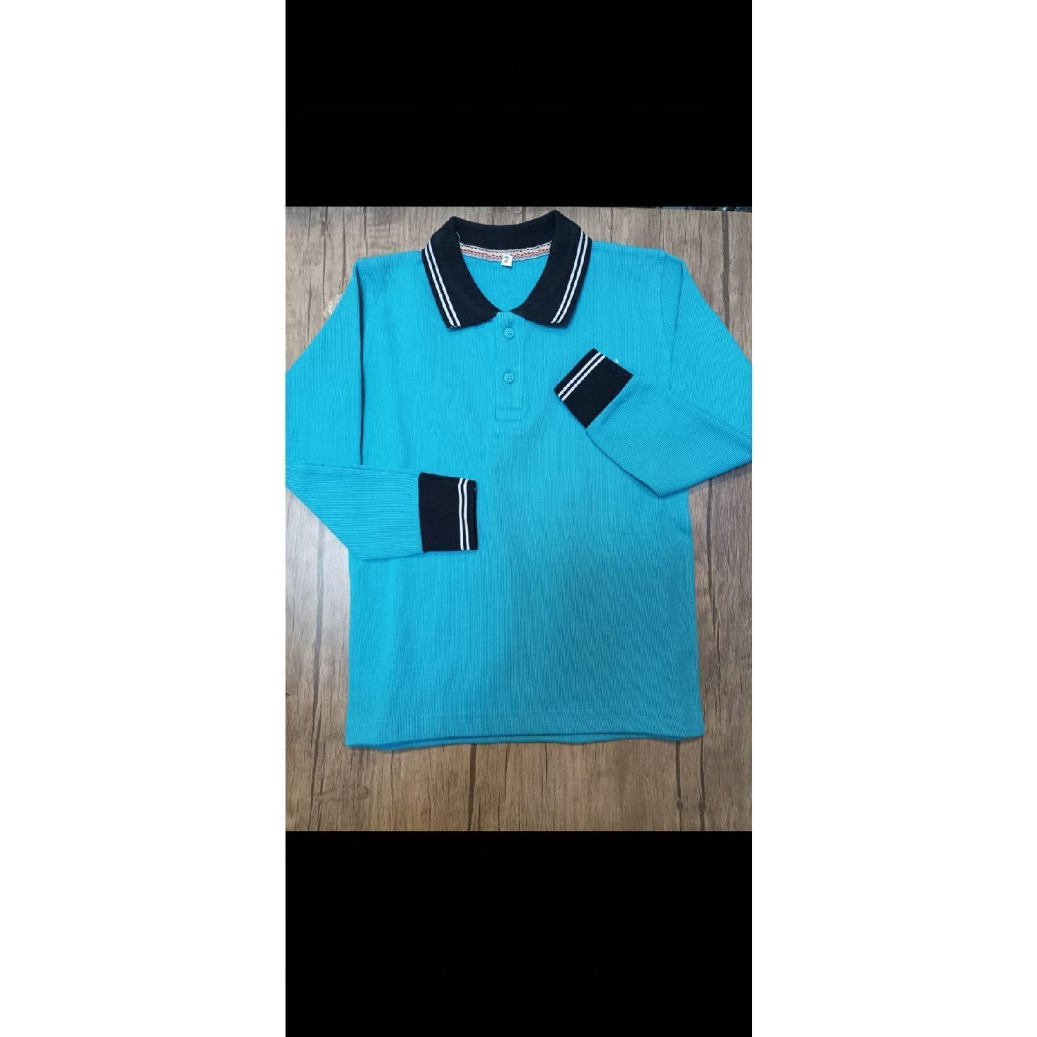 

Polo Collar Long Sleeve School Jersey School Outfit 6-7 Yaş бірюзовий