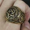 Ancient Ring Supernatural Pentacle Pentagram Five Point Star Amulet Talisman Stainless Steel Protect Health Jewelry Charming Accessories