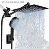 High Pressure Rain and Handheld Shower Head Combo, 11-Inch Extension Arm, 9 Settings, Adjustable Height and Angle, Chrome or Matte Black