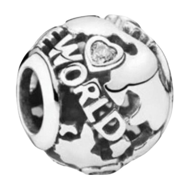 Pandora Brand Design Around the World 925 Silver Jewelry Accessories Unisex Couple Style Silver 791718 серебряный