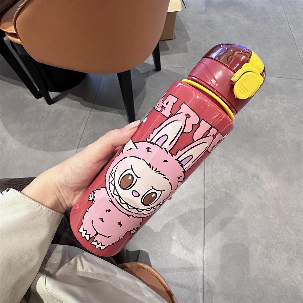 Cute Water Cup Bounce Cover Portable Car Cup Slender Water Cup