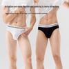 Qipilang Men's Ice Silk Breathable Seamless Mid-Waist Briefs