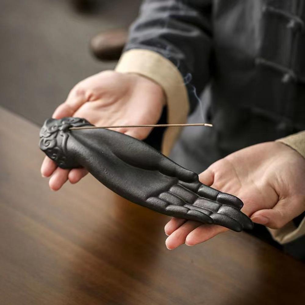 Hars Kikkertje Wierookhouder Ornament Ambacht Zen Meditatie Handpalm Wierookbrander Beeld Decor Sandelhout Wierookbrander