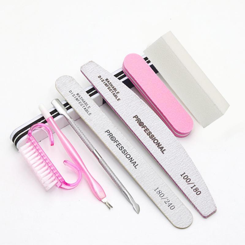 8Pcs Nail File Kit 100/180 Grit Nail Buffer Professional Manicure Pedicure Tools Nail Extension Cuticle Care Set