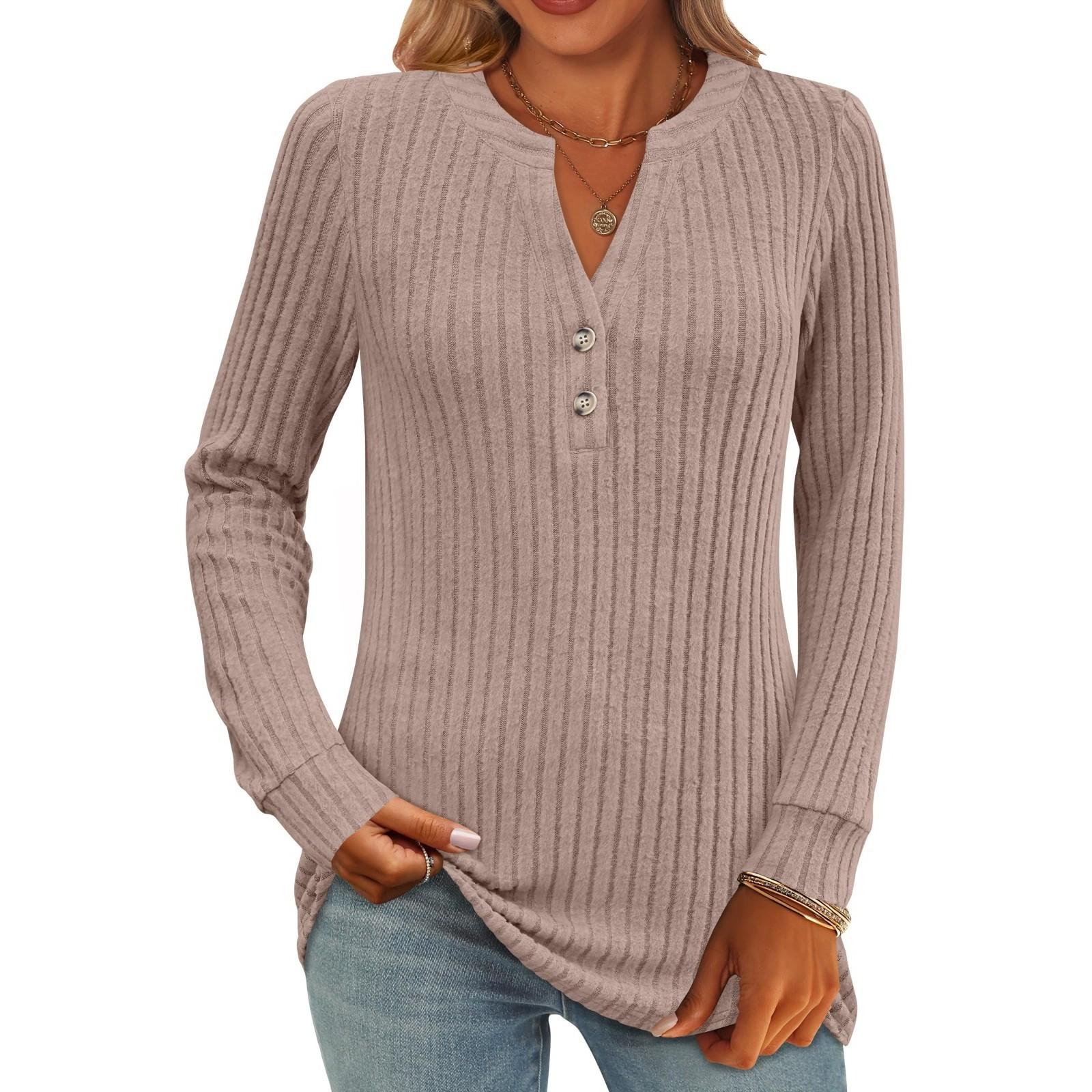 

Women s Solid-color Fashionable Long-sleeved Top XL хакі