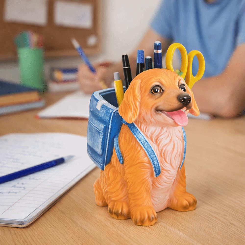 Multi Functional Small Dog Pen Holder Creative Desktop Storage Ornaments Makeup Brush Holder  Gifts