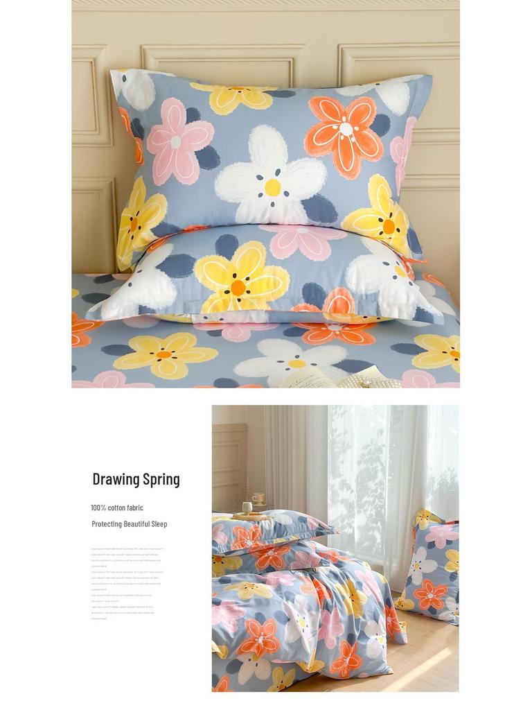 2025 New Style Pure Cotton Pillowcase Set: Simple Twill 48x74 Household Cover (Set of 2)