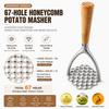 Aluminum Manual Potato Masher, Meat Potato Press Tool, Mixer, Food Cutter, Grinder, Wooden Handle Garlic Pusher, Kitchen Utensil