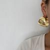 Elegant Gold Geometric C-Shaped Drop Earrings