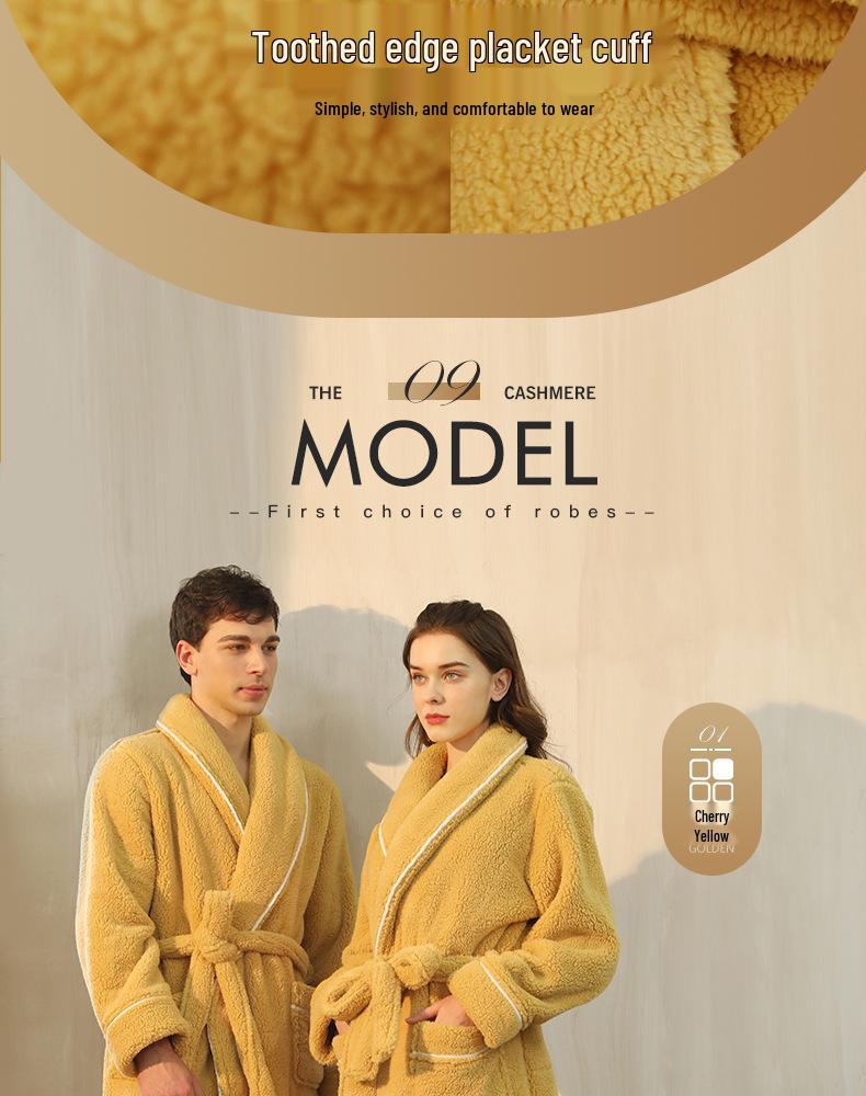 2024 Höst/Vinter Unisex Extra Lång Morgonrock i Korallfleece