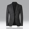 Blazer para Hombre Color Sólido Cruzado Otoño Invierno Dos Botones Bolsillos Abrigo de Traje para Boda
