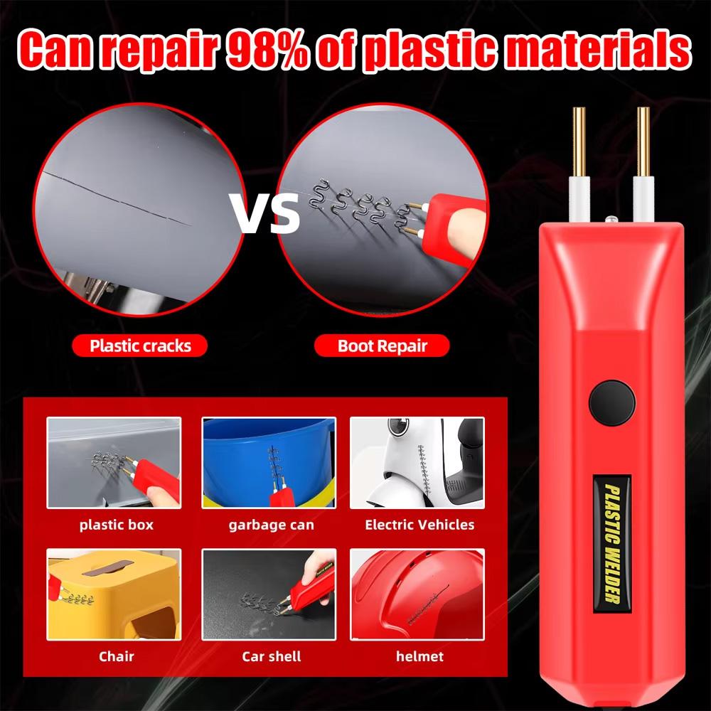 Cordless Plastic Welding Kit with 200 Staples USB-C Charging Battery Powered Plastic Stapler Welding Kit for Auto