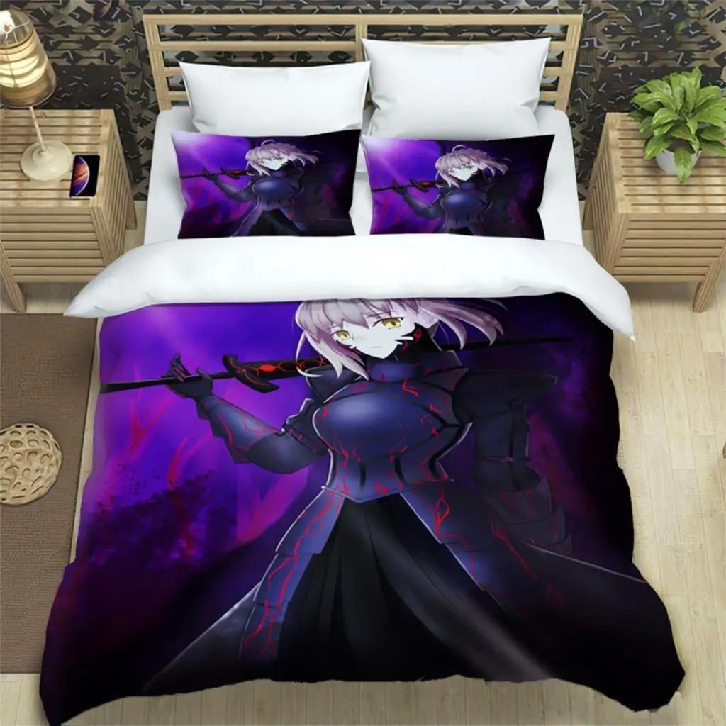 Fate EXTRA Duvet Cover Pillowcase Fate Stay Night Bedding Set Adult Boy Girl Bedroom Decoration Tohsaka Rin Single Double Size