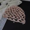 Breathable Knit Knitted Beanie Cap Hollow Design Bohemian Head Wrap  Casual Wear