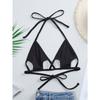 Damen S Krawatten-Halter-Bikini-Oberteil Einfarbige Sexy Strand-Badebekleidung