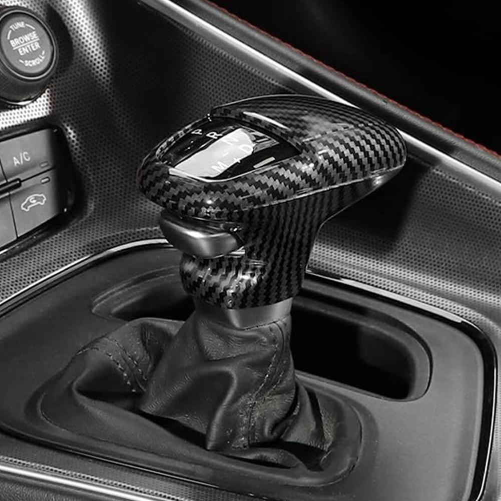 For Dodge Charger/Challenger 2015+Durango 2018+ Car Gear Shift Knob Decoration Cover Gear Shift Handle Sticker Carbon Fiber