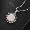 Stainless Steel Colored Zircon Saint Benedict Cross Medal Pendant Necklace Women's Fashion Lucky Amulet Jewelry