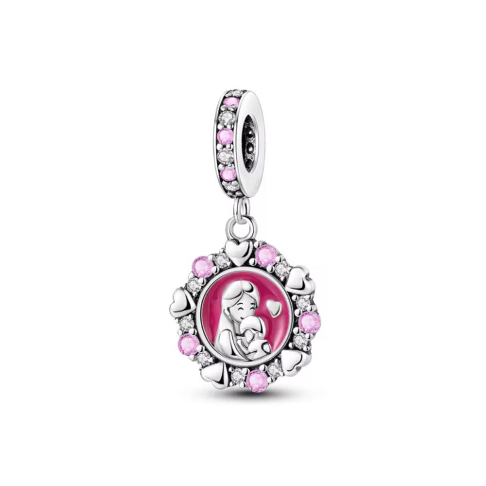 Pink 925 Sterling Silver Ladybug Lotus Perfume Bottle Charms Pendant for Bracelet DIY Women Jewelry