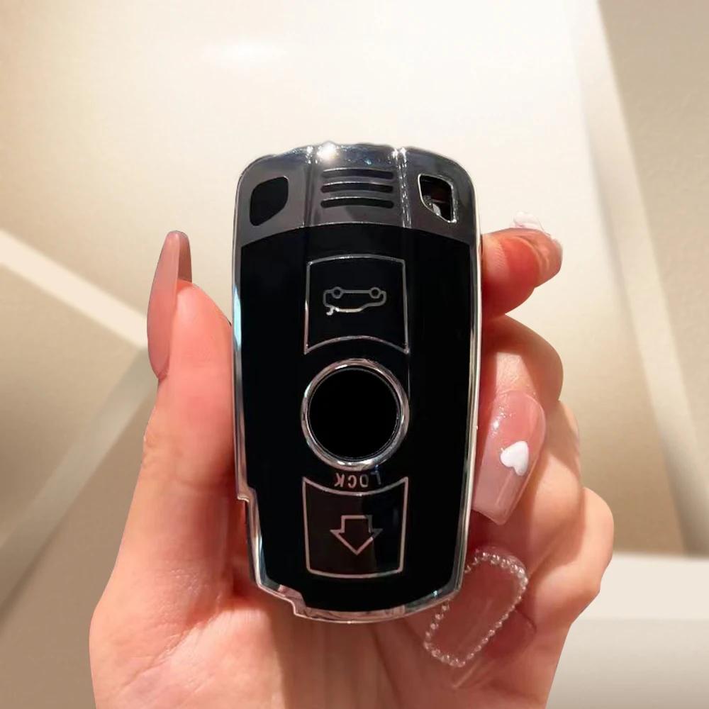 Styling Mouldings 3 Buttons TPU Flip Folding Key Fob Cover For BMW 1 3 5 Series E90 E92 E93 X5 X6 Z4 E90 Keyless Entry Key Fob C