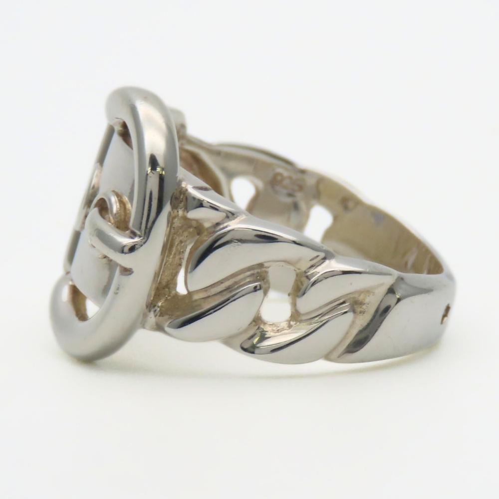 Used HERMES Ring Diane EU#52 53 Silver925 6.5g Silver belt