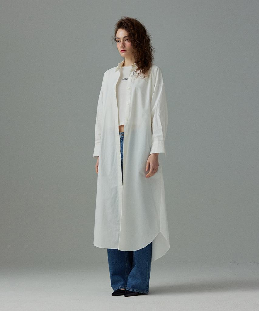 Meuameu [Essential] Maxi Pin Tuck Shirt Dress