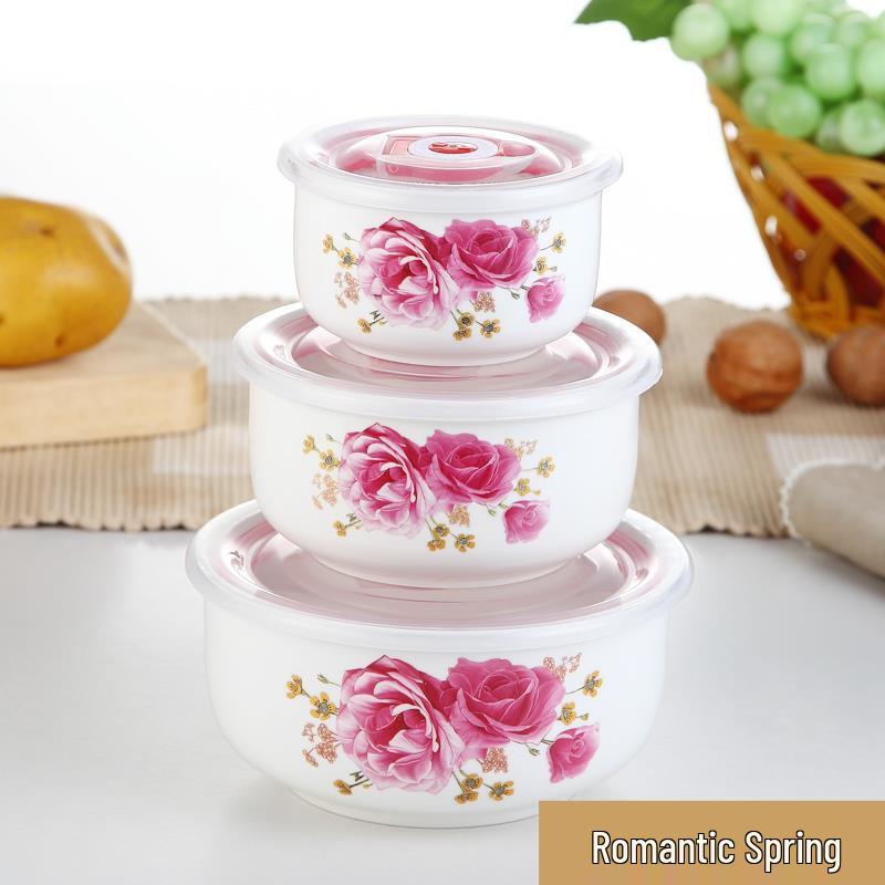 ZISIZ Ceramic Food Storage Bowls Set