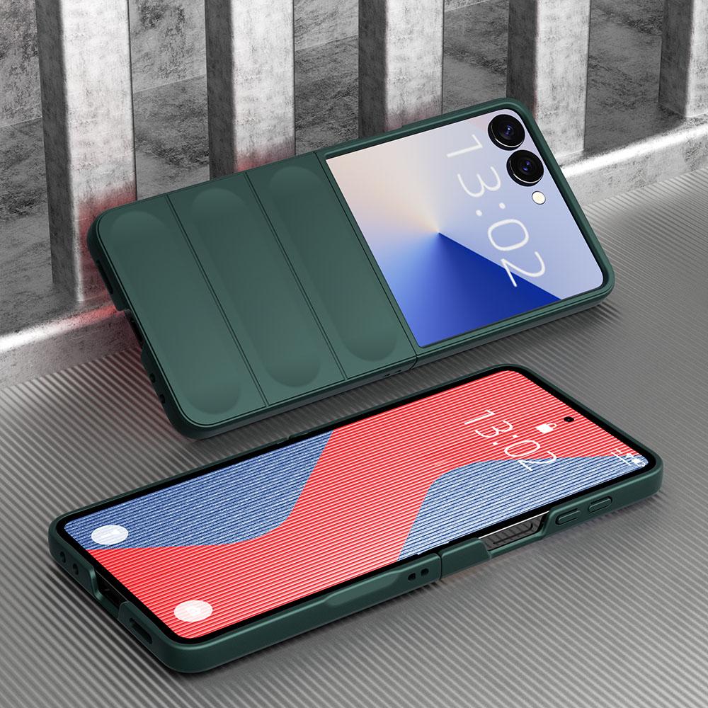 KEYSION Stoßfeste Hülle für Samsung Z Flip 7 5G Rutschfeste Hartplastik-Handy-Rückseite für Galaxy Z Flip 7 5G